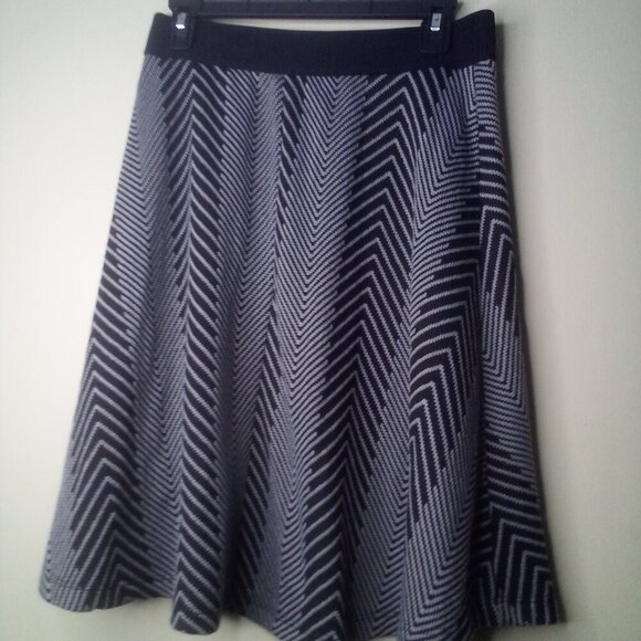 Gilli Skirt Women M Pull On Elastic Waist Stretch Black Gray - Picture 5 of 14